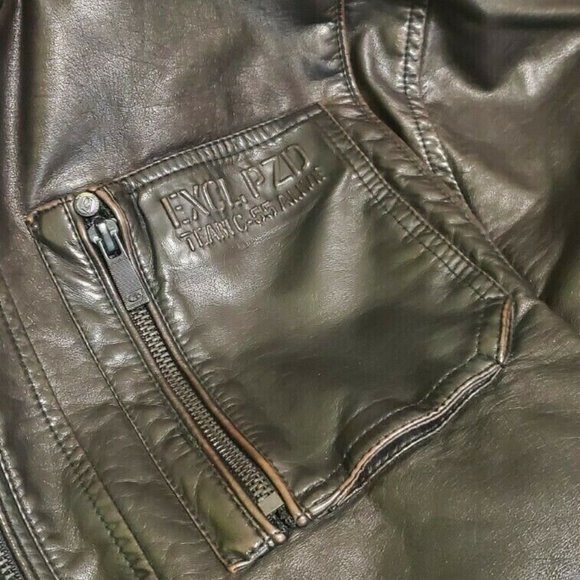 POINT ZERO Leather Jacket Gold Edition XL Brown - Picture 8 of 8